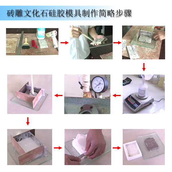 磚雕文化石硅膠模具制作步驟